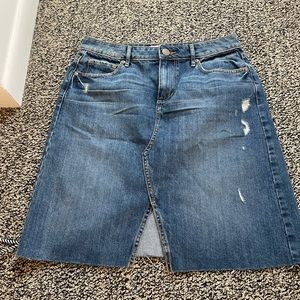 LOFT Denim Like New Skirt with Slit Size 4
